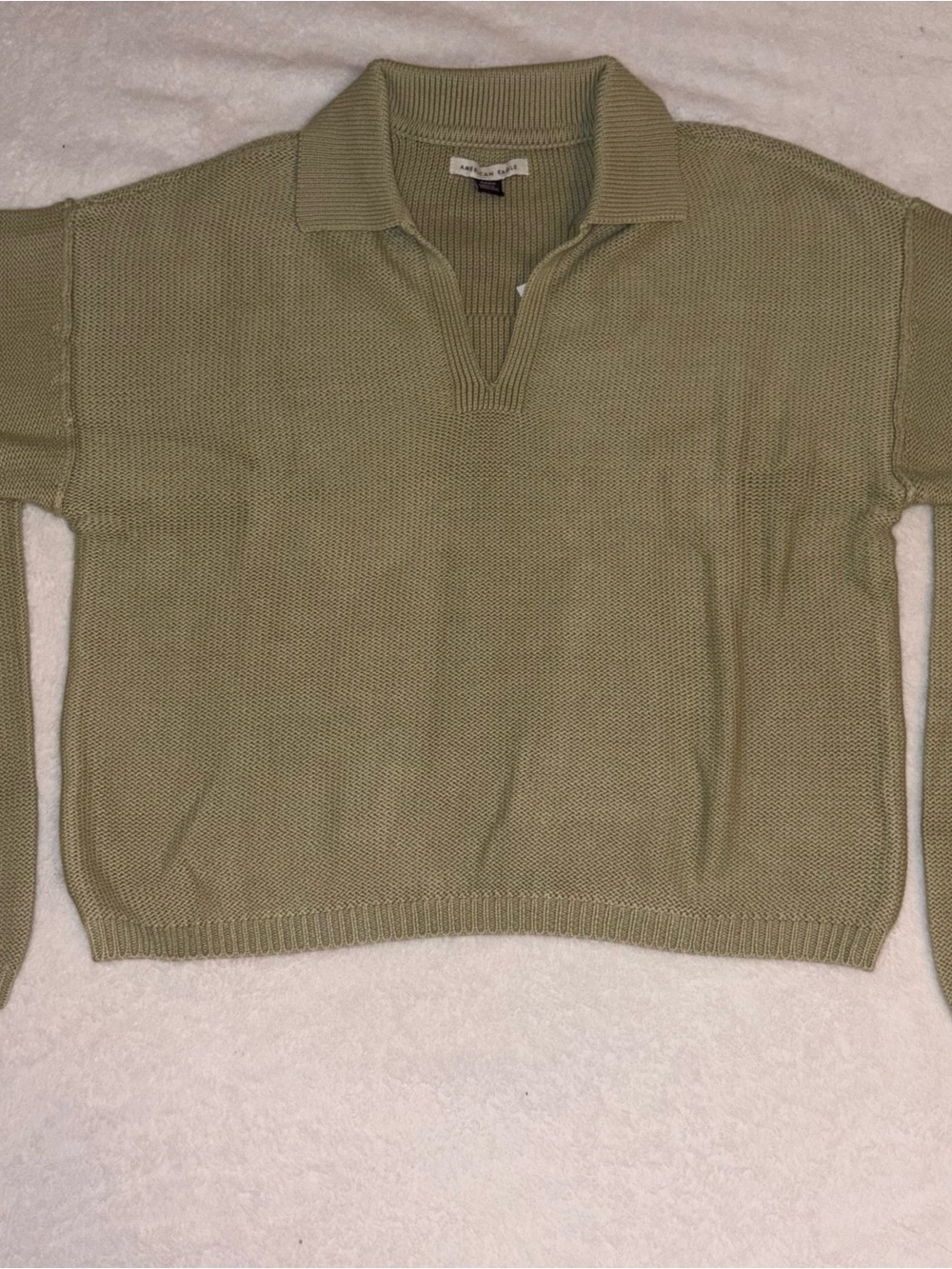 American Eagle Outfitters Olive Green Knit Polo